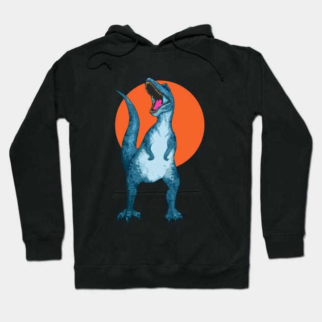 Dinosaur Retrowave Hoodie by IndieTeeshirt